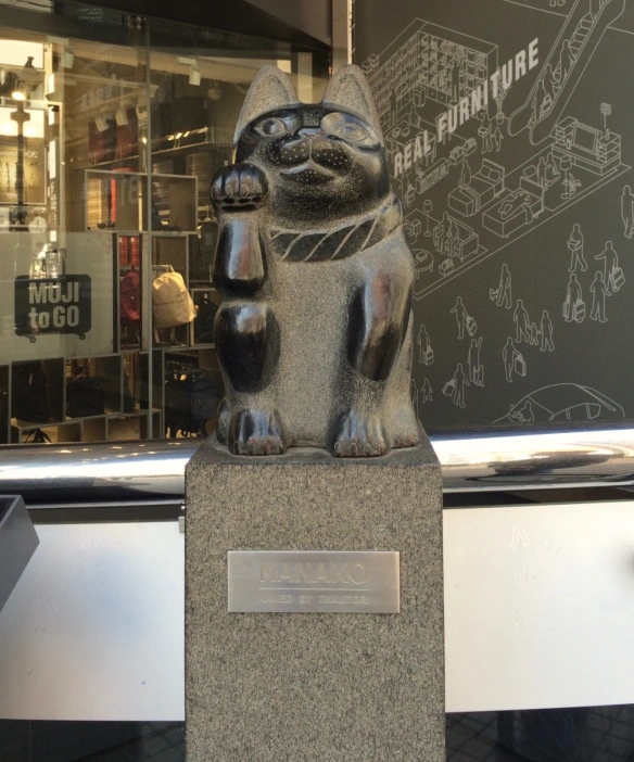 Maneki-neko (beckoning cat) statue in Shibuya